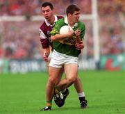 24 September 2000; Eamonn Fitzmaurice of Kerry is tackled by Sean O'Domhnaill of Galway during the All-Ireland Senior Football Championship Final match between Kerry and Galway at Croke Park in Dublin. Photo by Ray McManus/Sportsfile