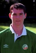 22 September 2000; Ciaran Sharkey during a Republic of Ireland U16 headshot session at Bescot Stadium in Walsall, England. Photo by David Maher/Sportsfile