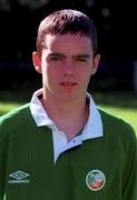 22 September 2000; Niall McCafferty during a Republic of Ireland U16 headshot session at Bescot Stadium in Walsall, England. Photo by David Maher/Sportsfile