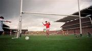29 September 1996; John Madden, Mayo goalkeeper puts his hands in the air as the umpire signals for a goal after Trevor Giles, Meath had scored his sides goal from a penalty, Meath v Mayo All-Ireland Football Final replay. Croke Park, Co. Dublin. Picture credit; David Maher/SPORTSFILE