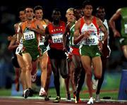 27 September 2000; Mark Carroll of Ireland, left, competing in the Men's 5000m heat during day 13 of the Sydney Olympics in Sydney, Australia. Photo by Brendan Moran/Sportsfile