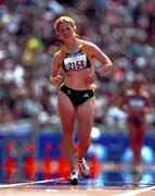 28 September 2000; Gillian O'Sullivan of Ireland on her way to finishing 10th in the women's 20km walking race during day 14 of the 2000 Sydney Olympics in Sydney, Australia. Photo by Brendan Moran/Sportsfile