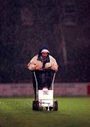29 September 2000; Groundsman Paddy Deegan prior to the Eircom League Premier Division match between Bohemians and Bray Wanderers at Dalymount Park in Dublin. Photo by David Maher/Sportsfile