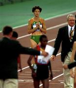 30 September 2000; Sonia O'Sullivan of Ireland prior to the Women's 10,000m final race during day 16 of the 2000 Sydney Olympics in Sydney, Australia. Photo by Brendan Moran/Sportsfile