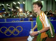 30 September 2000; Sonia O'Sullivan of Ireland after she finished 6th and set a new national record of 30:52.30 in the Women's 10,000m final race during day 16 of the 2000 Sydney Olympics in Sydney, Australia. Photo by Brendan Moran/Sportsfile