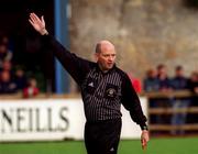 1 October 2000; Referee John Stacy during the Eircom League Premier Division match between UCD and Shelbourne at the Belfield Bowl in UCD, Dublin. Photo by David Maher/Sportsfile