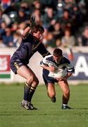 5 October 2000; Brendan O'Brien of Dublin All-Stars in action against Justin Blumfield of Australia during the International Rules Preliminary Match between Dublin All-Stars and Australia at Parnell Park in Dublin. Photo by Aoife Rice/Sportsfile