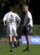 5 October 2000; Manager Mick McCarthy, right, and Robbie Keane during a Republic of Ireland squad training session at the National Stadium Training Ground in Lisbon, Portugal. Photo by Damien Eagers/Sportsfile