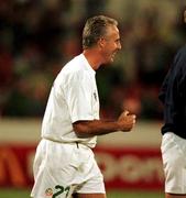 7 October 2000; Republic of Ireland manager Mick McCarthy celebrates following the World Cup 2002 Qualification Group 2 match between Portugal and Republic of Ireland at the Estádio da Luz in Lisbon, Portugal. Photo by Damien Eagers/Sportsfile
