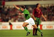 7 October 2000; Matt Holland of Republic of Ireland celebrates after scoring the equalising goal during the World Cup 2002 Qualification Group 2 match between Portugal and Republic of Ireland at the Estádio da Luz in Lisbon, Portugal. Photo by David Maher/Sportsfile