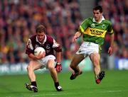 7 October 2000; Michael Donnellan of Galway in action against Tom O'Sullivan of Kerry during the Bank of Ireland All-Ireland Senior Football Championship Final Replay match between Kerry and Galway at Croke Park in Dublin. Photo by Brendan Moran/Sportsfile