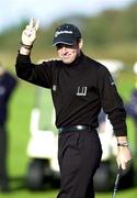 8 October 2000; Paul McGinley celebrates after winning the Smurfit Irish PGA Championship at County Louth Golf Club in Baltray, Louth. Photo by Matt Browne/Sportsfile