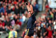 8 October 2000; Justin Leppitsch of Australia celebrates at the final whistle following the International Rules Series First Test match between Ireland and Australia at Croke Park in Dublin. Photo by Ray McManus/Sportsfile