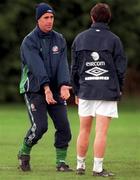 9 October 2000; Manager Mick McCarthy, left, and Robbie Keane during a Republic of Ireland squad training session at the AUL Complex in Clonshaugh, Dublin. Photo by David Maher/Sportsfile