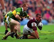 7 October 2000; Sean Og de Paor of Galway in action against Liam Hassett of Kerry during the Bank of Ireland All-Ireland Senior Football Championship Final Replay match between Kerry and Galway at Croke Park in Dublin. Photo by Brendan Moran/Sportsfile