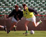 10 October 2000; Kevin Kilbane, right, and Jason McAteer during a Republic of Ireland squad training session at Lansdowne Road in Dublin. Photo by David Maher/Sportsfile