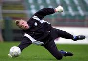 10 October 2000; Mart Poom during an Estonia squad training session at Lansdowne Road in Dublin. Photo by David Maher/Sportsfile