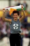 7 October 2000; Olympic silver medallist Sonia O'Sullivan on a lap of honour prior to the GAA Football All-Ireland Senior Championship Final replay match between Galway and Kerry at at Croke Park in Dublin. Photo by Ray McManus/Sportsfile