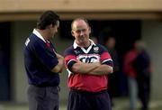 12 October 2000; Munster coach Declan Kidney, right, and assistant coach Niall O'Donovan during a Munster Rugby squad training session at the Stade Municipal in Toulouse, France. Photo by Matt Browne/Sportsfile