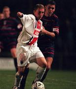 13 October 2000; Gary O'Neill of Bohemians in action against Darragh Maguire of St Patrick's Athletic during the Eircom League Premier Division match between Bohemians v St Patrick's Athletic at Dalymount Park in Dublin. Photo by David Maher/Sportsfile