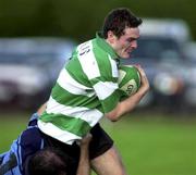 14 October 2000; Conor Byrne of Naas is tackled by Martin Dwyer of Barnhall during the AIB Division 3 Rugby League match between Naas and Barnhall at Naas Rugby Club in Kildare. Photo by Damien Eagers/Sportsfile