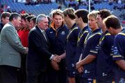 8 October 2000; GAA President Sean McCague, left, and An Taoiseach Bertie Ahern T.D. meet and greet players prior to the International Rules Series First Test match between Ireland and Australia at Croke Park in Dublin. Photo by Ray McManus/Sportsfile