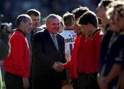 15 October 2000; An Taoiseach Bertie Ahern meets players prior to the International Rules Series Second Test match between Ireland and Australia at Croke Park in Dublin. Photo by Brendan Moran/Sportsfile
