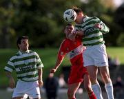 15 October 2000; Jason Colwell of Shamrock Rovers in action against Greg O'Halloran of Cork City during the Eircom League Premier Division match between Shamrock Rovers and Cork City at Morton Stadium in Dublin. Photo by Aoife Rice/Sportsfile