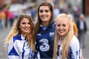 9 August 2015; Waterford supporters, from left, Helena Power, Catherine Power and Ashling Hahessy, all from Rathgormack, ahead of the game. GAA Hurling All-Ireland Senior Championship, Semi-Final, Kilkenny v Waterford. Croke Park, Dublin. Picture credit: Stephen McCarthy / SPORTSFILE