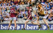 9 August 2015; Thomas Monaghan, Galway, celebrates scoring a late point to bring the game to extra-time. Electric Ireland GAA Hurling All-Ireland Minor Championship, Semi-Final, Kilkenny v Galway. Croke Park, Dublin. Picture credit: Piaras Ó Mídheach / SPORTSFILE