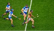 9 August 2015; Conor Fogarty, Kilkenny, in action against Waterford players, left to right, Jamie Barron, Colin Dunford, and Kevin Moran. GAA Hurling All-Ireland Senior Championship, Semi-Final, Kilkenny v Waterford. Croke Park, Dublin. Picture credit: Dáire Brennan / SPORTSFILE