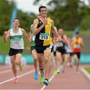 9 August 2015; Eoin Everard, Kilkenny City Harriers A.C, on his way to winning the men's 1500m. GloHealth Senior Track and Field Championships. Morton Stadium, Santry, Co. Dublin. Picture credit: Matt Browne / SPORTSFILE