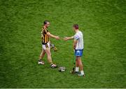 9 August 2015; Ger Aylward, Kilkenny, shakes hands with Maurice Shanahan, Waterford, after the game. GAA Hurling All-Ireland Senior Championship, Semi-Final, Kilkenny v Waterford. Croke Park, Dublin. Picture credit: Dáire Brennan / SPORTSFILE