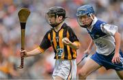 9 August 2015; Peter Doyle, St. Felim’s NS, Ballinagh, Cavan, representing Kilkenny, in action against Jason Murphy, Horeswood NS, New Ross, Wexford, representing Waterford, during the Cumann na mBunscol INTO Respect Exhibition Go Games 2015 at Kilkenny v Waterford - GAA Hurling All-Ireland Senior Championship Semi-Final. Croke Park, Dublin. Picture credit: Brendan Moran / SPORTSFILE