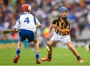 9 August 2015; Seán Magill, Scoil Mhuire na nGael, Dundalk, Louth, representing Kilkenny,  in action against Michael Staunton, Naomh Ceitheach SN, Ballymacurley, Roscommon, representing Waterford, during the Cumann na mBunscol INTO Respect Exhibition Go Games 2015 at Kilkenny v Waterford - GAA Hurling All-Ireland Senior Championship Semi-Final. Croke Park, Dublin. Picture credit: Stephen McCarthy / SPORTSFILE