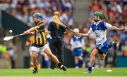 9 August 2015; Thomas Lonergan, Dunboyne SNS, Meath, representing Kilkenny,  in action against Brody Murphy, Ballymurn NS, Enniscorthy, Wexford, representing Waterford, during the Cumann na mBunscol INTO Respect Exhibition Go Games 2015 at Kilkenny v Waterford - GAA Hurling All-Ireland Senior Championship Semi-Final. Croke Park, Dublin. Picture credit: Stephen McCarthy / SPORTSFILE
