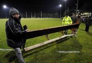3 January 2009; Officals bring back the church seating after the team pictures. FBD Connacht League, Section 2, Sligo v Galway, Tourlestrane, Sligo. Picture credit: Ray Ryan / SPORTSFILE