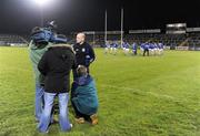 3 January 2009; New Cavan Manager Tommy Carr being interviewed on the Breffni Park pitch after the game. Gaelic Life Dr. McKenna Cup, Section C, Round 1, Cavan v Queen's University, Breffni Park, Cavan. Picture credit: Oliver McVeigh / SPORTSFILE
