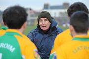 4 January 2009; Joint Leitrim manager Mickey Moran talks to his players before the game. FBD Connacht League, Section 2, GMIT v Leitrim, Tuam Stadium, Tuam, Co. Galway. Picture credit: Ray Ryan / SPORTSFILE