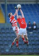4 January 2009; Andrew O'Sullivan, Cork, contests a high ball with Sean O'Hare, C.I.T. McGrath Cup Preliminary Round, Cork v Cork Institute of Technology, Pairc Ui Rinn, Cork. Picture credit: Brendan Moran / SPORTSFILE