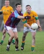 4 January 2009; Daniel Beck, Leitrim, in action against Paul Conroy, GMIT. FBD Connacht League, Section 2, GMIT v Leitrim, Tuam Stadium, Tuam, Co. Galway. Picture credit: Ray Ryan / SPORTSFILE