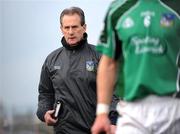 4 January 2009; Limerick manager Justin McCarthy leaves the field after the game. Waterford Crystal Cup, Limerick v University of Limerick, Claughaun, Limerick. Picture credit: Diarmuid Greene / SPORTSFILE