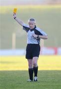 4 January 2009; A general view of referee Tom Quigley showing a yellow card. O'Byrne Cup, First Round, Meath v Westmeath, Pairc Tailteann, Navan, Co. Meath. Photo by Sportsfile