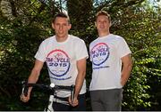 10 August 2015; Pictured at the launch of the eighth annual TM Cycle, taking place on Saturday, September 26th in aid of Pieta House, are Dublin footballers Paul Flynn, right, and Darren Daly. The cycle will kick off the inaugural Pieta 100 National Cycle weekend, with cycles also taking place in Limerick, Cork and Galway on Sunday, September 27th. For more information visit www.tmcycle.com or www.pieta100cycle.com. Pieta House, Lucan Road, Lucan, County Dublin. Picture credit: Piaras Ó Mídheach / SPORTSFILE