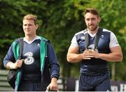 11 August 2015; Ireland's Craig Gilroy, left, and Jack Conan arrive for squad training. Ireland Rugby Squad Training. Carton House, Maynooth, Co. Kildare. Picture credit: Sam Barnes / SPORTSFILE