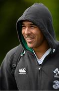 11 August 2015; Ireland's Simon Zebo arrives for squad training. Ireland Rugby Squad Training. Carton House, Maynooth, Co. Kildare. Picture credit: Sam Barnes / SPORTSFILE