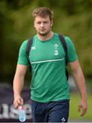 11 August 2015; Ireland's Iain Henderson arrives for squad training. Ireland Rugby Squad Training. Carton House, Maynooth, Co. Kildare. Picture credit: Sam Barnes / SPORTSFILE