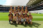 9 August 2015; The Kilkenny hurling team, back row, from left, Ian Byrne, Glenmore NS Kilkenny, Ronan Donnelly, St. Patrick’s PS, Donaghmore, Tyrone, Conor Burke, St Mark's SNS, Springfield, Dublin, Gerard Kavanagh, Myshall NS, Carlow, Seán Magill, Scoil Mhuire na nGael, Dundalk, Louth. Front row from left, Oisín Ó Ceallaigh, Gaelscoil Eoghan Uí Thuairisc, Carlow, Charlie Hamilton, St, Joseph’s NS, Dromahair, Leitrim, Peter Doyle, St. Felim’s NS, Ballinagh, Cavan, Thomas Lonergan, Dunboyne SNS, Meath, Ryan Devlin, Blessed Patrick O’Loughran, Dungannon, Tyrone. Cumann na mBunscol INTO Respect Exhibition Go Games 2015 at Kilkenny v Waterford - GAA Hurling All-Ireland Senior Championship Semi-Final. Croke Park, Dublin. Picture credit: Piaras Ó Mídheach / SPORTSFILE