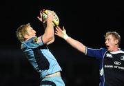 10 January 2009; Bradley Davies, Cardiff Blues, in action against Leo Cullen, Leinster. Magners League, Leinster v Cardiff Blues, RDS, Dublin. Picture credit: Stephen McCarthy / SPORTSFILE