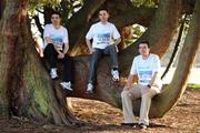 12 January 2009; Irish international athletes Killian Lonergan, left, Vinnie Mulvey and Mark Kenneally, right, at the launch of the 2009 Great Ireland Run. Visitor Centre, Phoenix Park, Dublin. Photo by Sportsfile